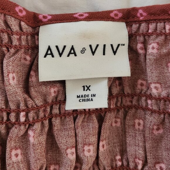 Long Sleeve, Smocked, Ava & Viv, 1X - Picture 3 of 4